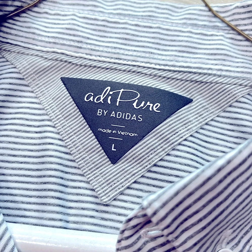 Adidas Adi-Pure Golf Polo Shirt. Men’s Sz-L Gray | White Neutral. Lightweight.